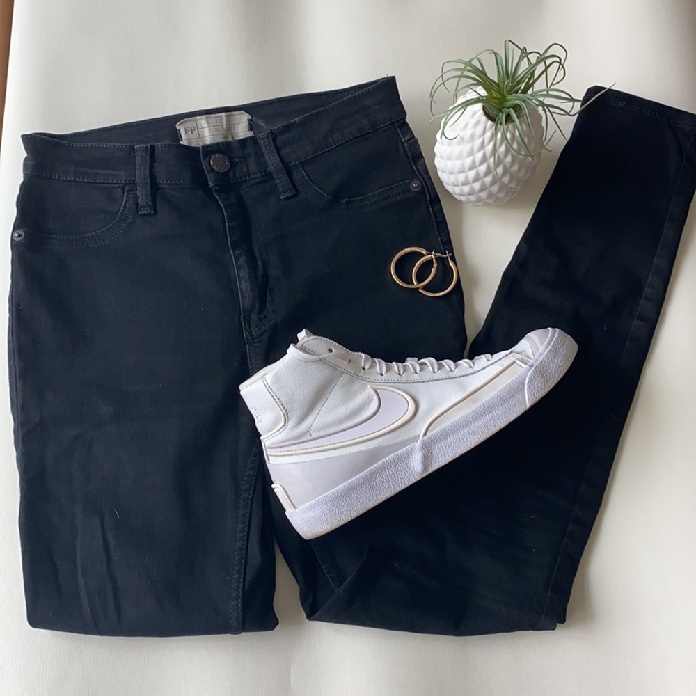 Free People high waist black skinny jeans